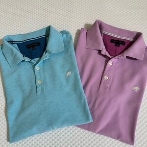 BUNDLED🐣 Banana Republic Men's Polo Duo - Aqua Blue & Lavender size L